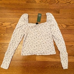 wild fable target light blue floral longsleeve top